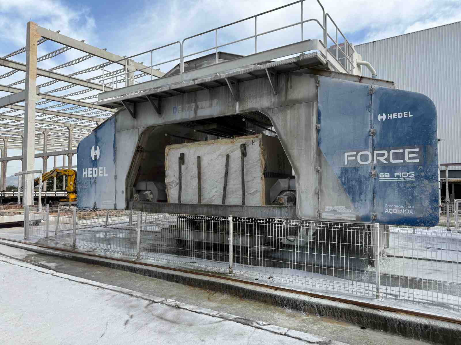 Block yard with crane at Ferraz Brasil